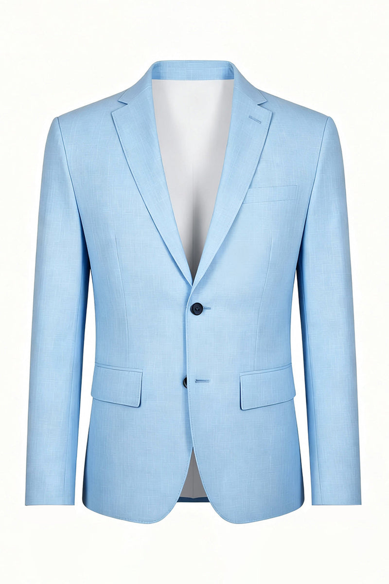 Load image into Gallery viewer, 2 Piece Sky Blue Notched Lapel Single Breasted Men Prom Suits