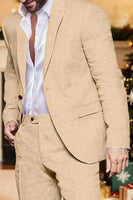 Load image into Gallery viewer, 2 Piece Champagne Single Breasted Men Prom Suits