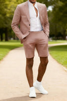 Load image into Gallery viewer, 2 Piece Purple Notched Lapel Single Breasted Men Prom Suits with Shorts