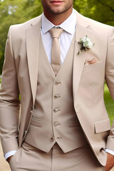 Ivory 2 Piece Notched Lapel Single Breasted Men Prom Suits