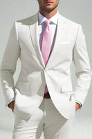 Load image into Gallery viewer, Sky Blue 2 Piece Notched Lapel Single Breasted Men Prom Suits