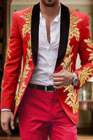 Load image into Gallery viewer, 2 Piece Purple Single Breasted Shawl Lapel Jacquard Men Prom Suits