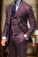 Load image into Gallery viewer, 3 Piece Black Single Breasted Peak Lapel Men Prom Suits