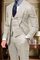 Load image into Gallery viewer, 3 Piece Black Single Breasted Peak Lapel Men Prom Suits