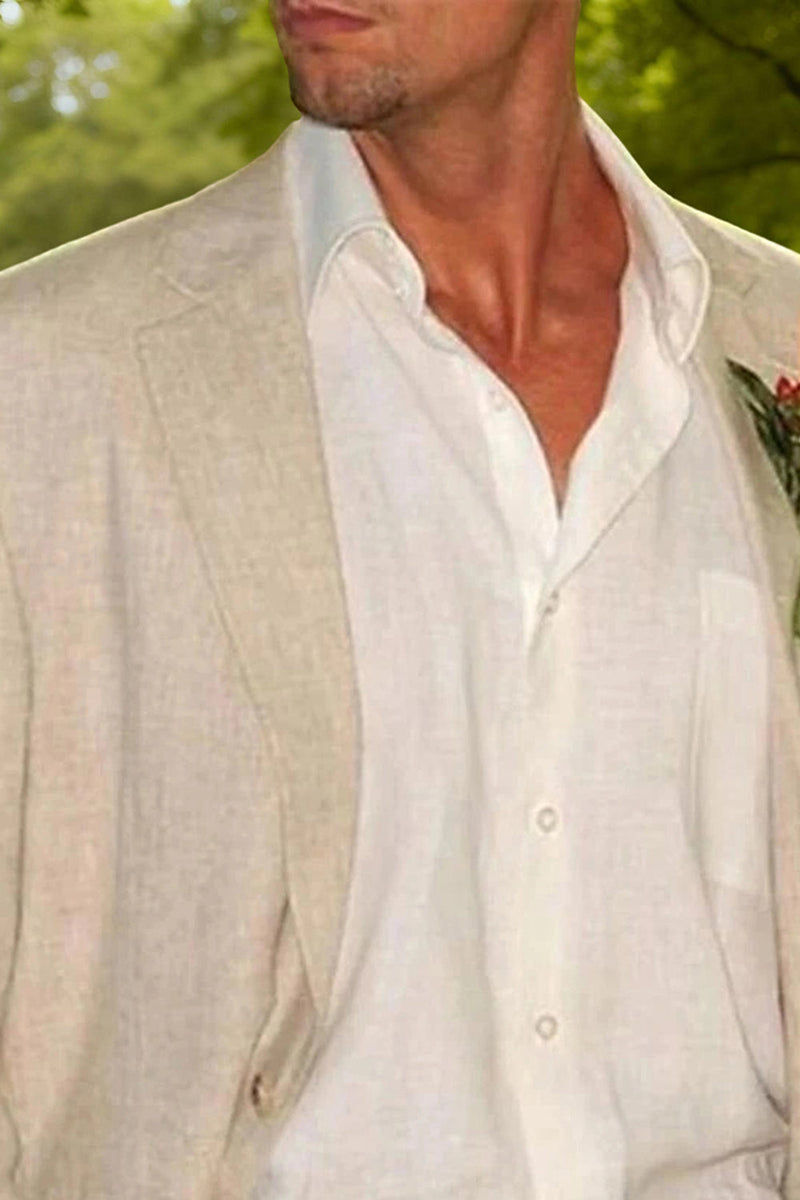 Load image into Gallery viewer, Ivory 2 Piece Notched Lapel Single Breasted Men Prom Suits