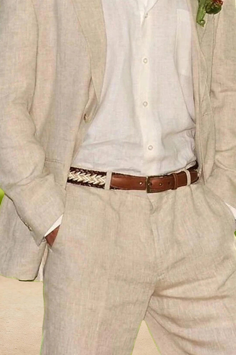 Load image into Gallery viewer, Ivory 2 Piece Notched Lapel Single Breasted Men Prom Suits