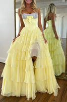 Load image into Gallery viewer, Sparkly Pink Beaded Sweetheart Ruffled Corset Long Prom Dress with Slit