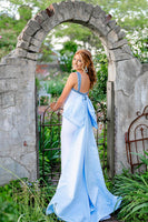 Load image into Gallery viewer, Sparkly White Mermaid Beaded Thick Straps Long Prom Dress with Bow