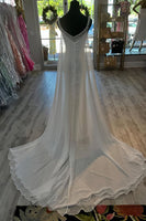 Load image into Gallery viewer, Sparkly White Mermaid Sequin Long Prom Dress with Cape