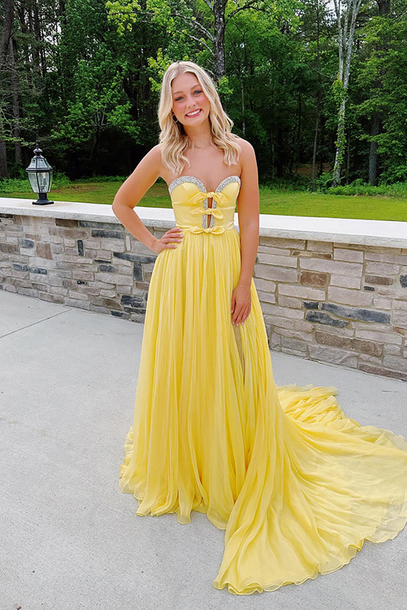 Load image into Gallery viewer, Sparkly Fuchsia Keyhole Long Beaded Prom Dress with Bows