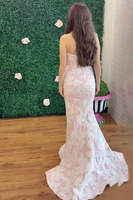 Load image into Gallery viewer, Pink Sweetheart Mermaid Long Prom Dress with Bow