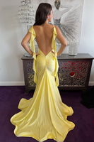Load image into Gallery viewer, Red Mermaid Spaghetti Straps Backless Long Prom Dress with Ruffles