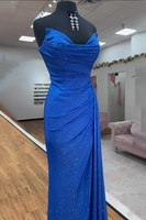 Load image into Gallery viewer, Sparkly Royal Blue Sweetheart Mermaid Long Prom Dress