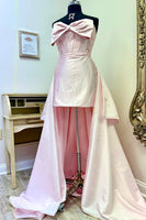 Load image into Gallery viewer, Sparkly Pink Beaded Corset Tight Short Prom Dress with Cape