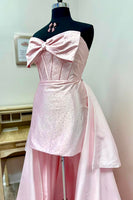 Load image into Gallery viewer, Sparkly Pink Beaded Corset Tight Short Prom Dress with Cape