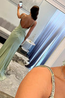 Load image into Gallery viewer, Sparkly Black Mermaid Beaded Long Keyhole Prom Dress with Slit