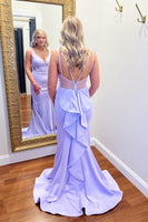 Load image into Gallery viewer, Lilac Ruffled Mermaid Sweetheart Long Prom Dress