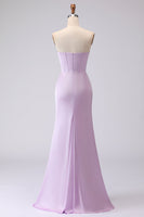 Load image into Gallery viewer, Lilac Strapless Corset Mermaid Long Formal Dress