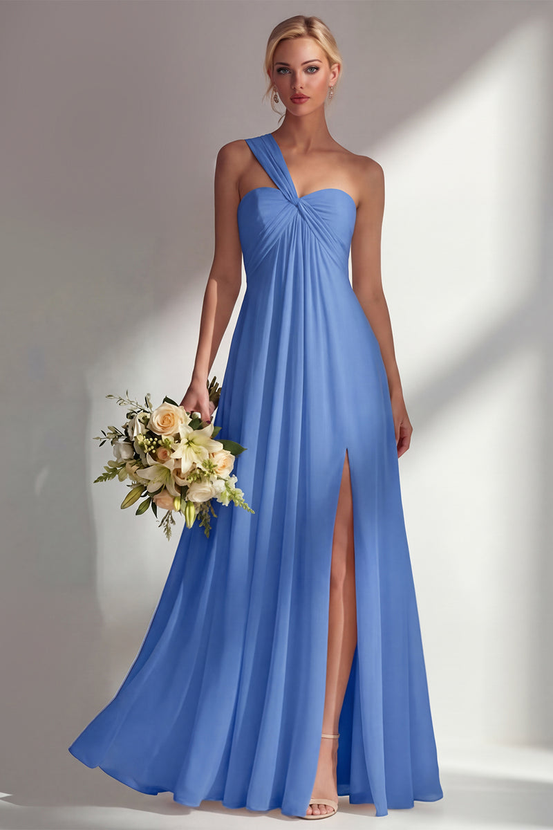 Load image into Gallery viewer, Yellow A Line Convertible Wear Chiffon Backless Long Formal Dress