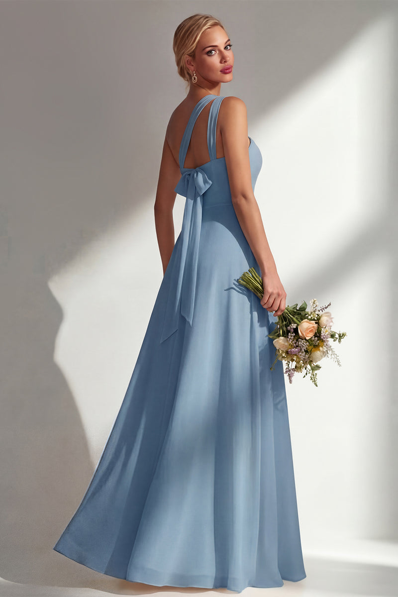 Load image into Gallery viewer, Yellow A Line Convertible Wear Chiffon Backless Long Formal Dress