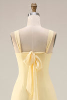 Load image into Gallery viewer, Yellow A Line Convertible Wear Chiffon Backless Long Formal Dress