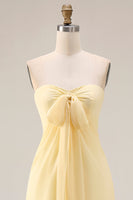 Load image into Gallery viewer, Yellow A Line Convertible Wear Chiffon Backless Long Formal Dress