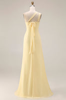 Load image into Gallery viewer, Yellow A Line Convertible Wear Chiffon Backless Long Formal Dress