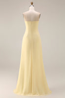 Load image into Gallery viewer, Yellow A Line Convertible Wear Chiffon Backless Long Formal Dress