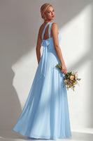 Load image into Gallery viewer, Yellow A Line Convertible Wear Chiffon Backless Long Formal Dress