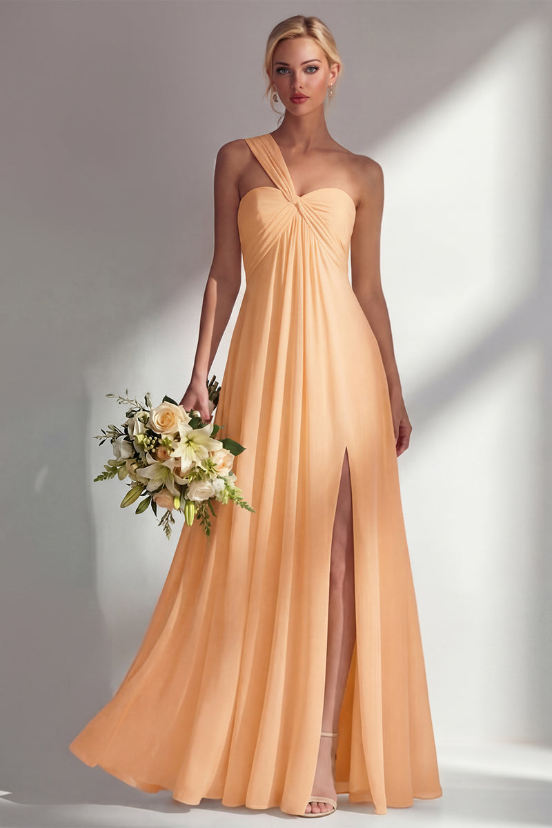 Load image into Gallery viewer, Yellow A Line Convertible Wear Chiffon Backless Long Formal Dress