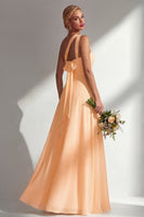 Load image into Gallery viewer, Yellow A Line Convertible Wear Chiffon Backless Long Formal Dress