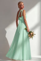 Load image into Gallery viewer, Yellow A Line Convertible Wear Chiffon Backless Long Formal Dress
