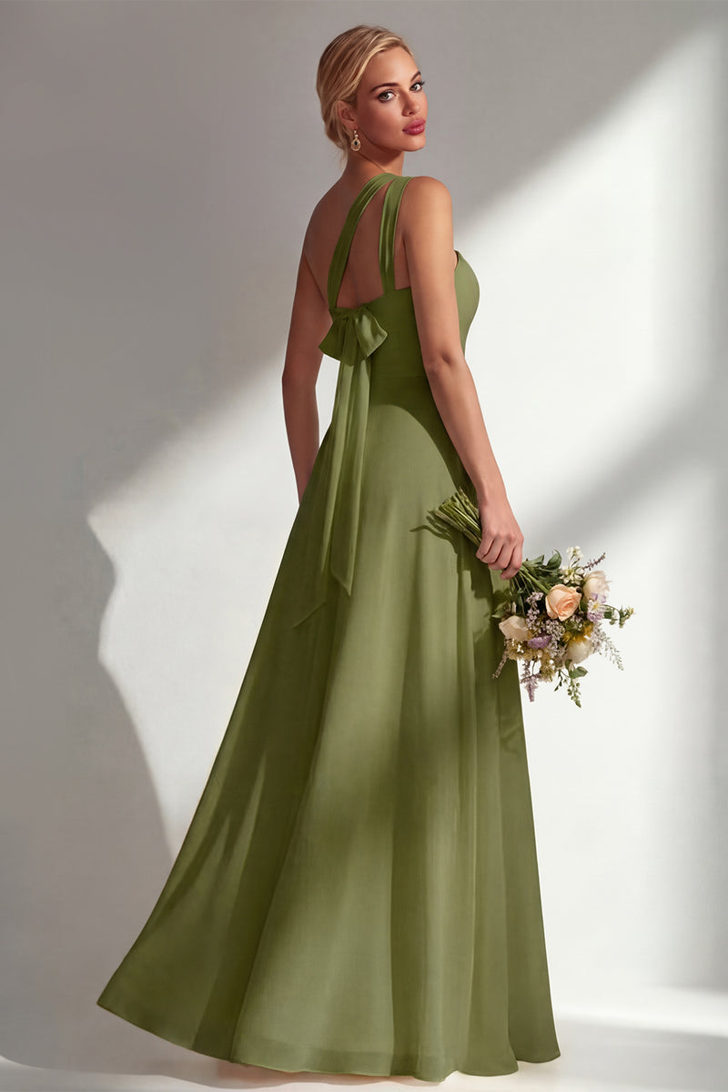 Load image into Gallery viewer, Yellow A Line Convertible Wear Chiffon Backless Long Formal Dress