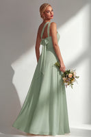 Load image into Gallery viewer, Yellow A Line Convertible Wear Chiffon Backless Long Formal Dress