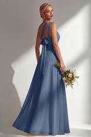 Load image into Gallery viewer, Yellow A Line Convertible Wear Chiffon Backless Long Formal Dress