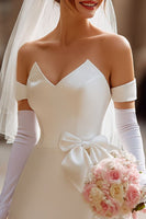 Load image into Gallery viewer, Ivory Off the Shoulder Bodycon Short Wedding Dress