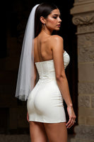 Load image into Gallery viewer, Sweetheart Ivory Bodycon Short Corset Wedding Dress