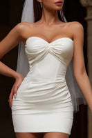 Load image into Gallery viewer, Sweetheart Ivory Bodycon Short Corset Wedding Dress