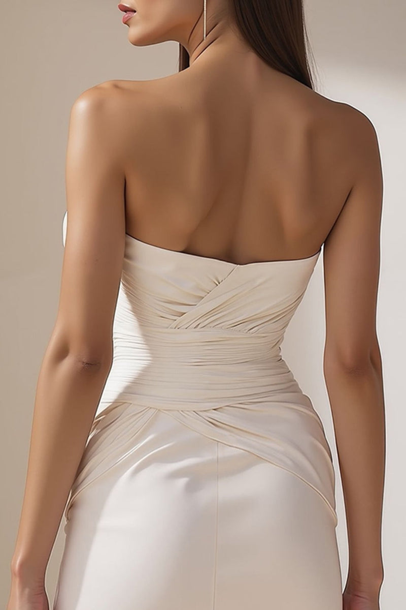 Load image into Gallery viewer, White Ruched Bodycon Sweetheart Short Wedding Dress