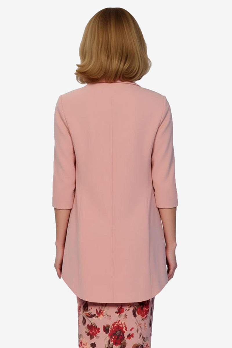 Load image into Gallery viewer, 2 Piece Dusty Rose Bodycon Floral Midi Mother of the Bride Dress with Jacket