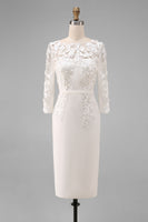 Load image into Gallery viewer, Dusty Rose Floral Bodycon Midi Mother of the Bride Dress with Sleeves