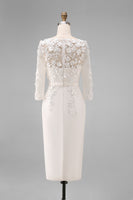 Load image into Gallery viewer, Dusty Rose Floral Bodycon Midi Mother of the Bride Dress with Sleeves