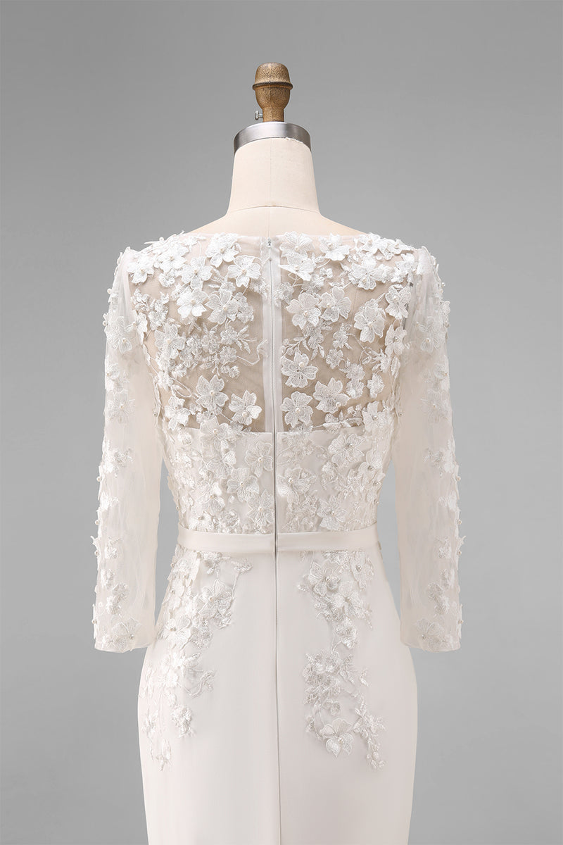 Load image into Gallery viewer, Dusty Rose Floral Bodycon Midi Mother of the Bride Dress with Sleeves