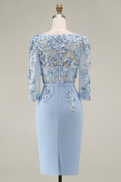 Load image into Gallery viewer, Dusty Rose Floral Bodycon Midi Mother of the Bride Dress with Sleeves