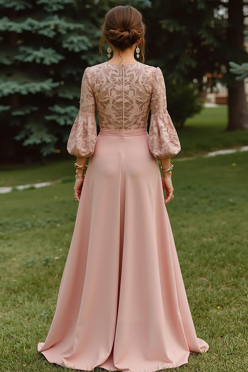 Load image into Gallery viewer, Dusty Rose A Line Long Sleeves Floor Length Mother of the Bride Dress