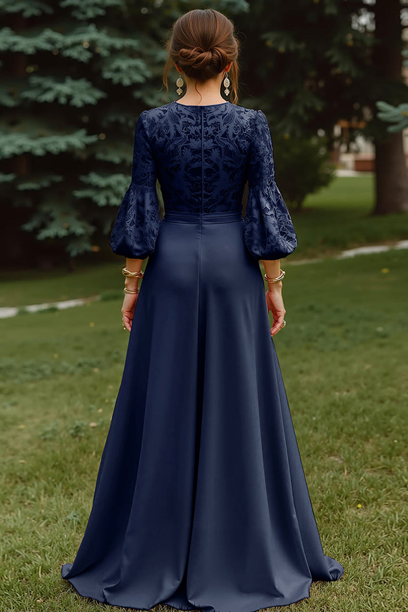 Load image into Gallery viewer, Dusty Rose A Line Long Sleeves Floor Length Mother of the Bride Dress