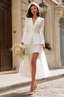 Load image into Gallery viewer, 2 Piece Ivory Peak Lapel Blazer Wedding Outfits