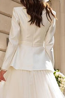 Load image into Gallery viewer, 2 Piece Ivory Peak Lapel Blazer Wedding Outfits