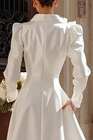 Load image into Gallery viewer, Ivory Shawl Lapel Single Breasted Midi Blazer Wedding Dress