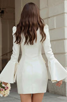 Load image into Gallery viewer, Ivory Shawl Lapel Satin Short Blazer Wedding Dress